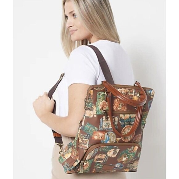 Patricia Nash Coated Canvas Trapani Convertible Backpack